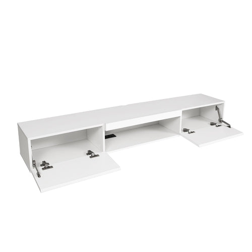 LumiWall™ – Floating TV Wall Shelf with 16-Color LED Lights for 55–65"